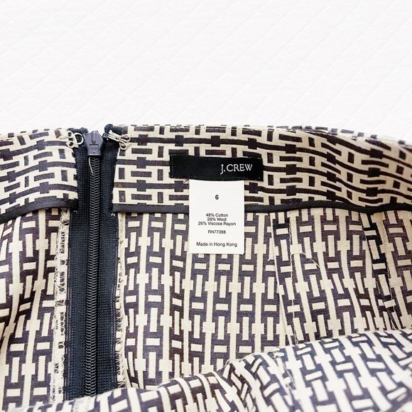 J. Crew Patterned Pencil Skirt Plaid SZ6 - Picture 3 of 7